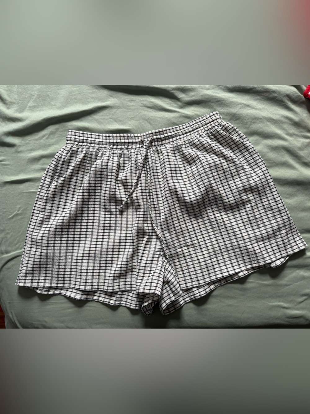 Casual Black & White Check Drawstring Women's summer Shorts